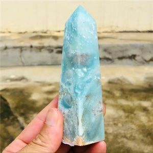 Caribbean blue Calcite Crystal Tower New Reiki Yoga Wicca Natural  decor.